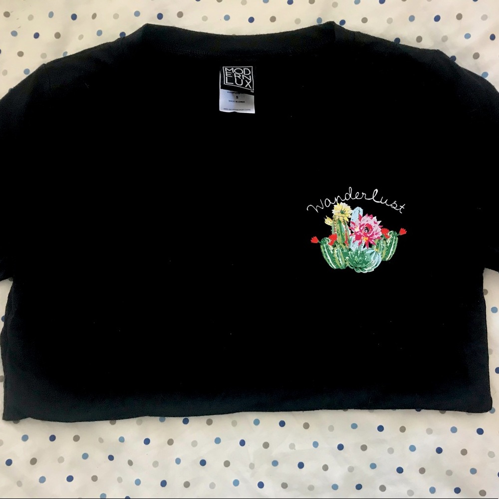 Wanderlust Black T Shirt Top